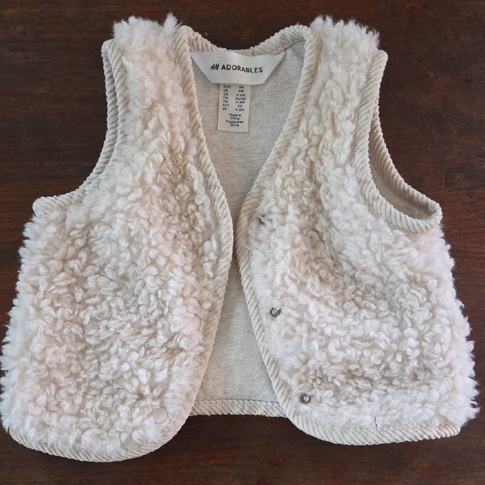 Adorables Fuzzy Cream Vest